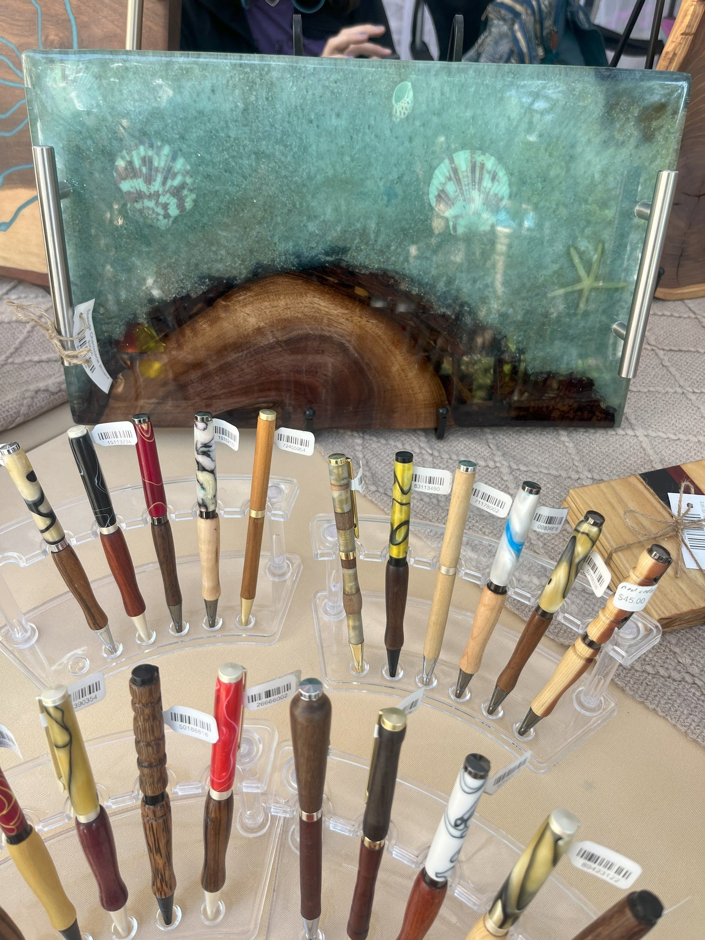 Rocky Seaside Cliff Charcuterie Board: Live-Edge Walnut Wood & Bark