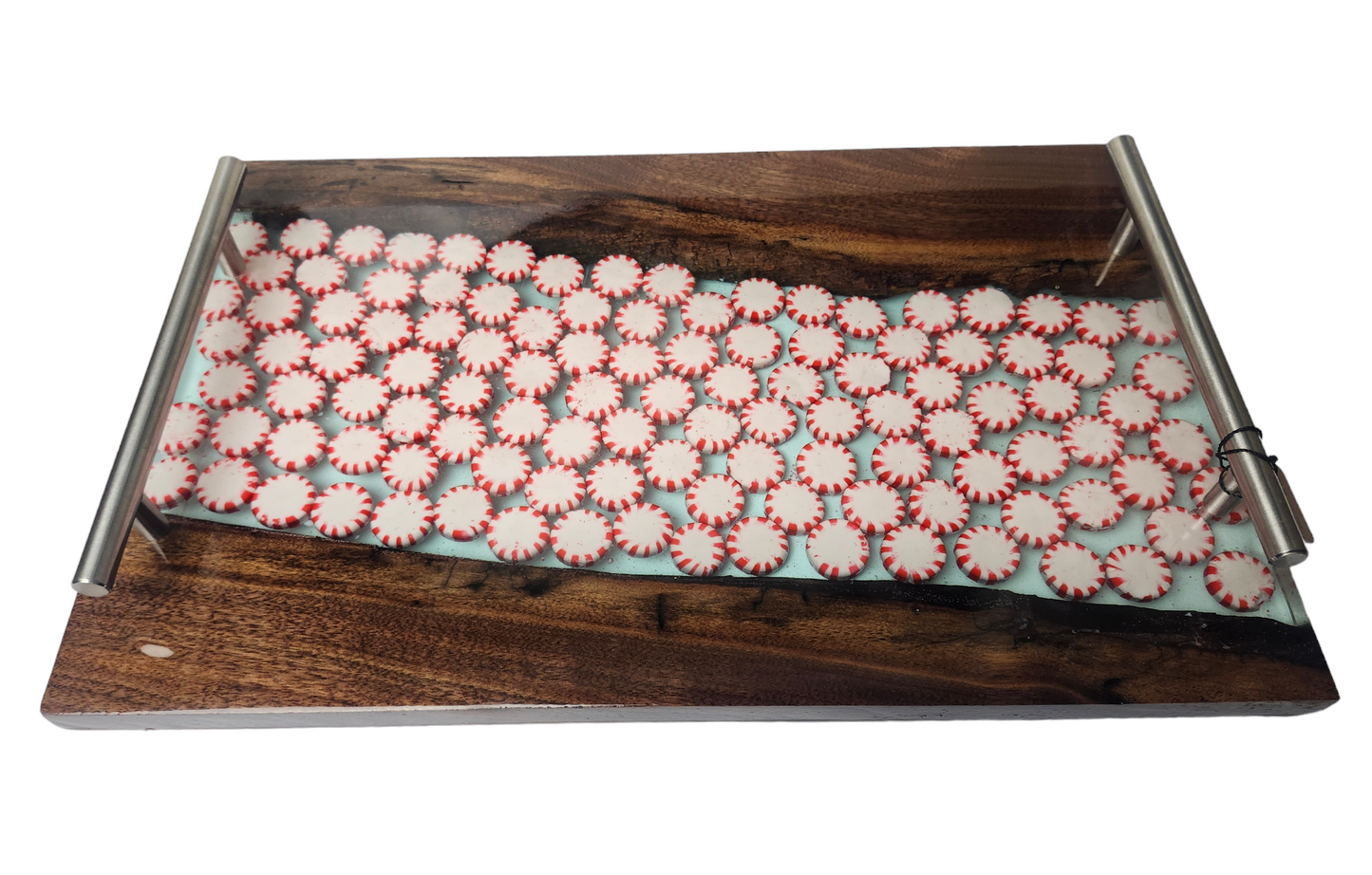 Peppermint Charcuterie Board: Resin-Preserved Candy