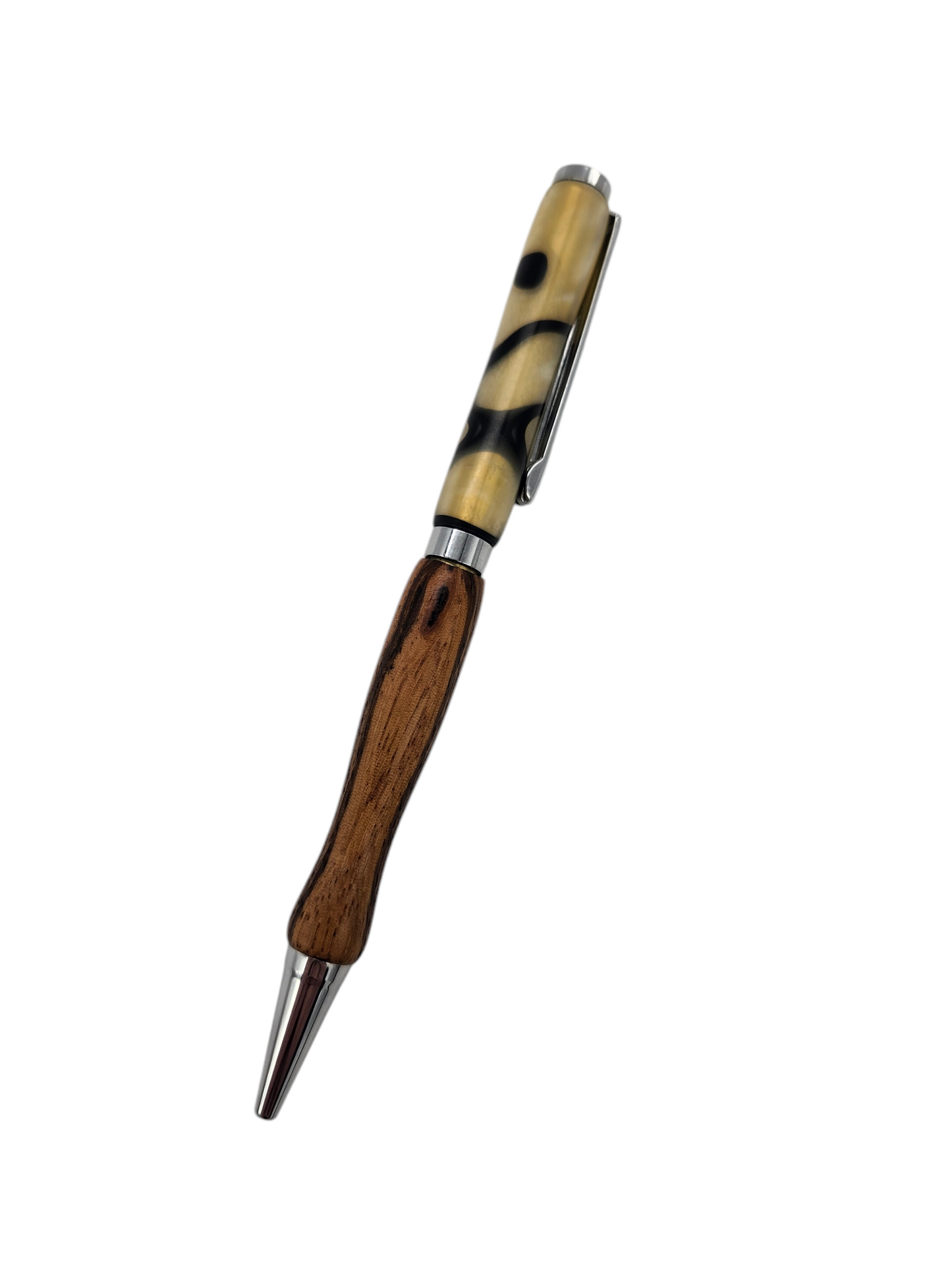 Yellow Swirly Acrylic Pens: Hand-Turned Slimline Design