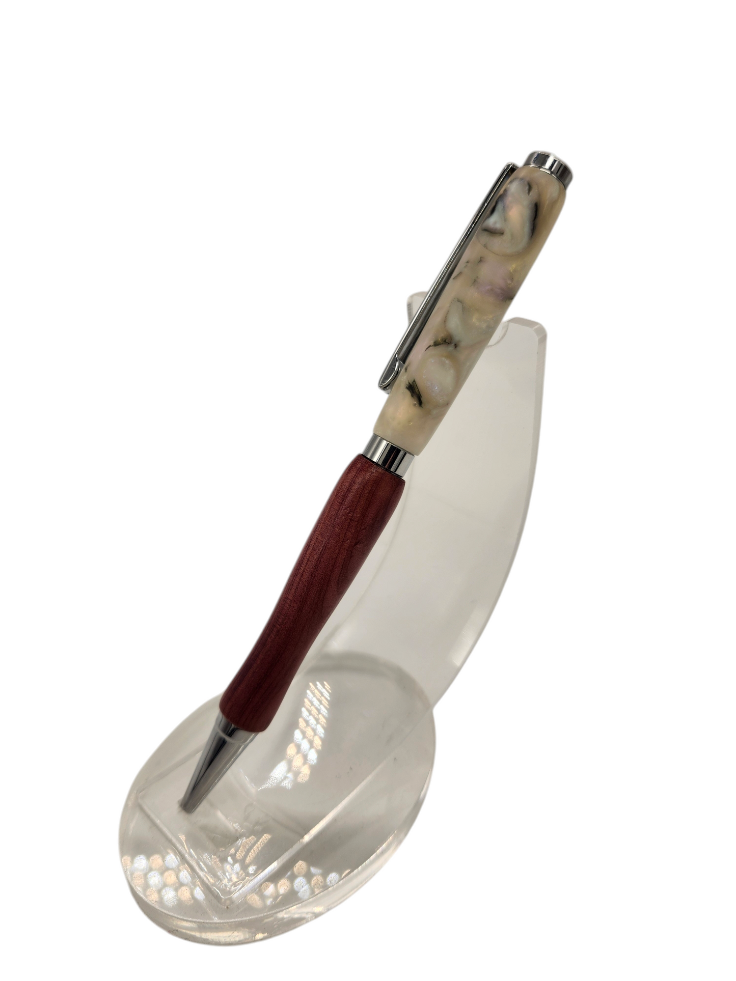 Faux Abalone Acrylic Hand-Turned Pens: Hand-Turned Slimline Design