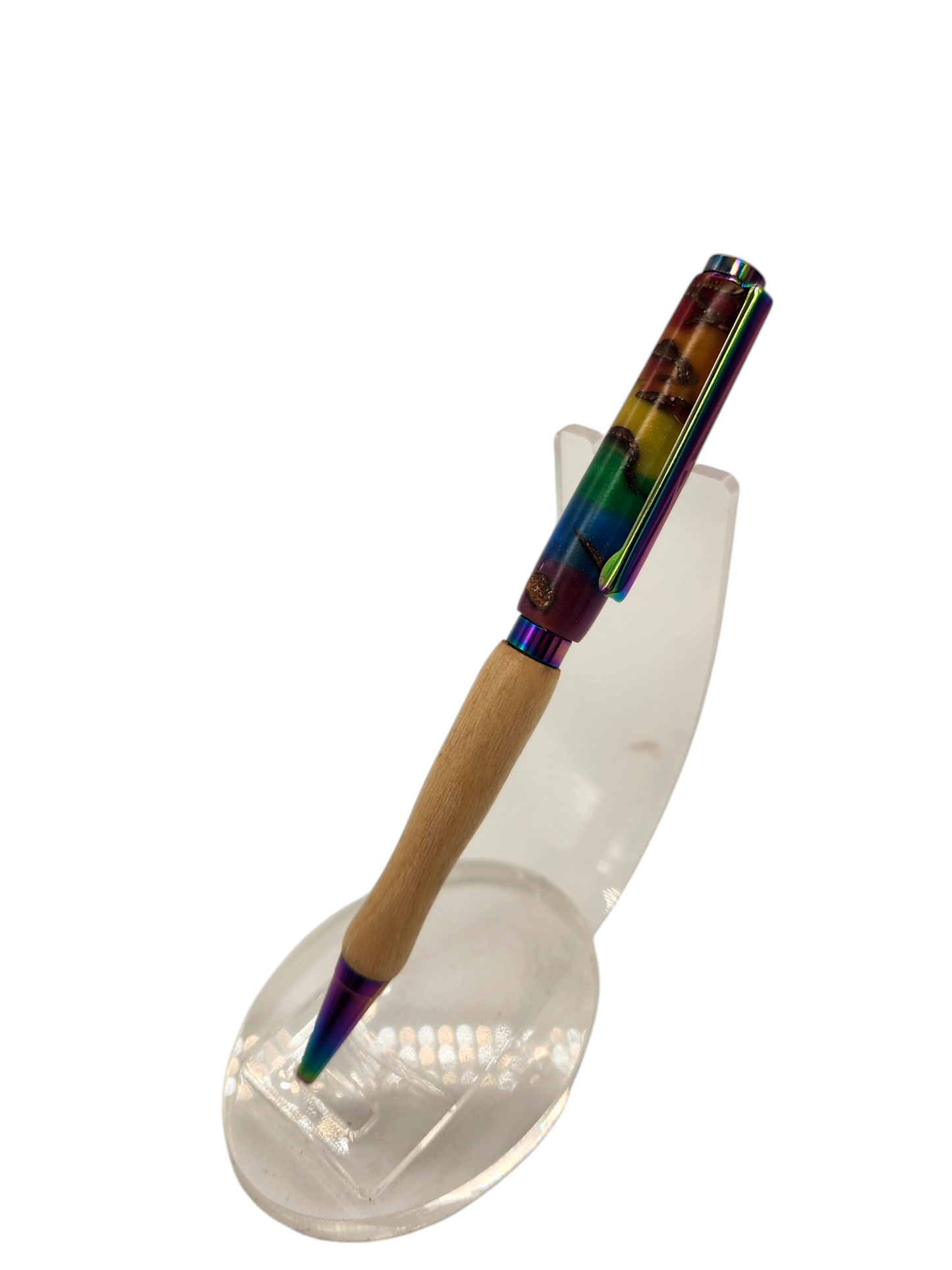 Rainbow Pride Pens: Hand-Turned Slimline Design