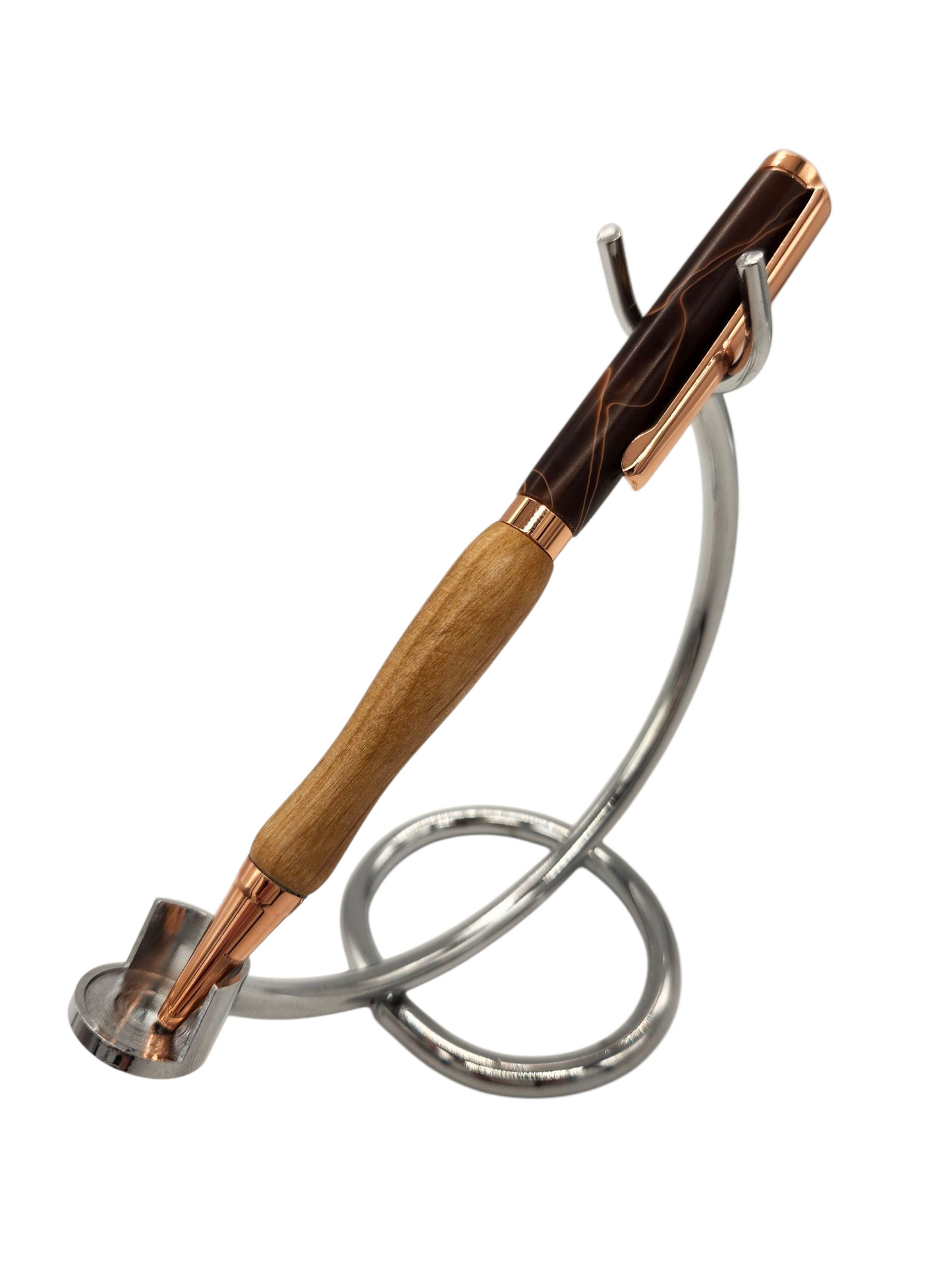 Caramel Swirly Acrylic Pens: Hand-Turned Slimline Design