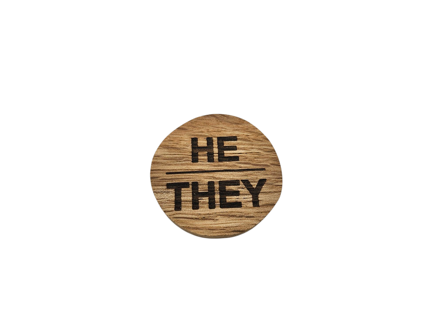 Reclaimed Wood Pronoun Pins