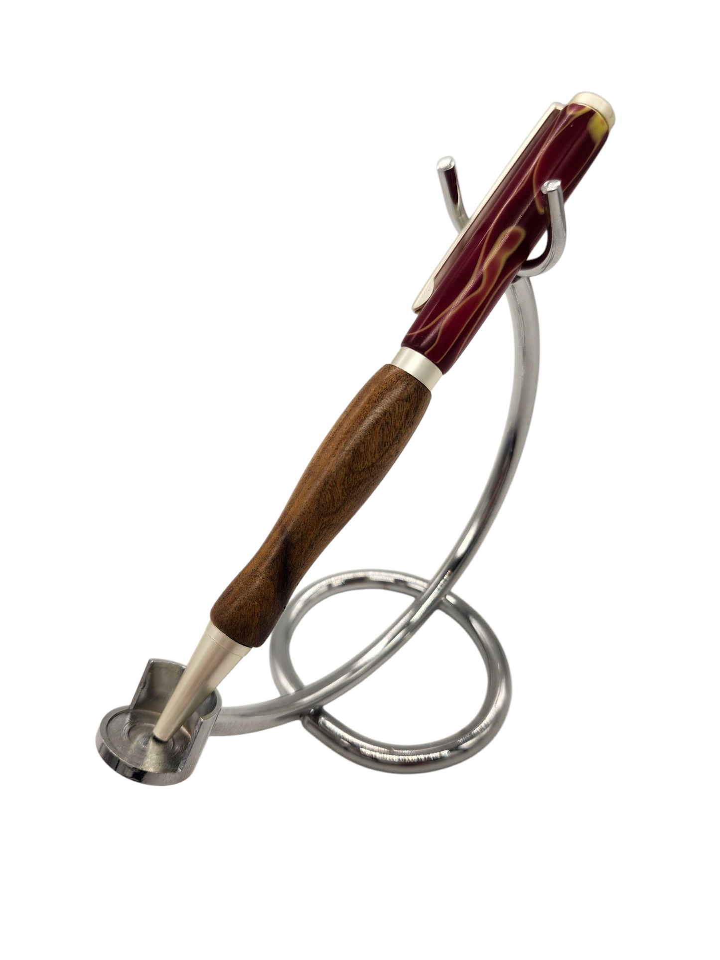 Pomegranate Swirly Acrylic Pens: Hand-Turned Slimline Design