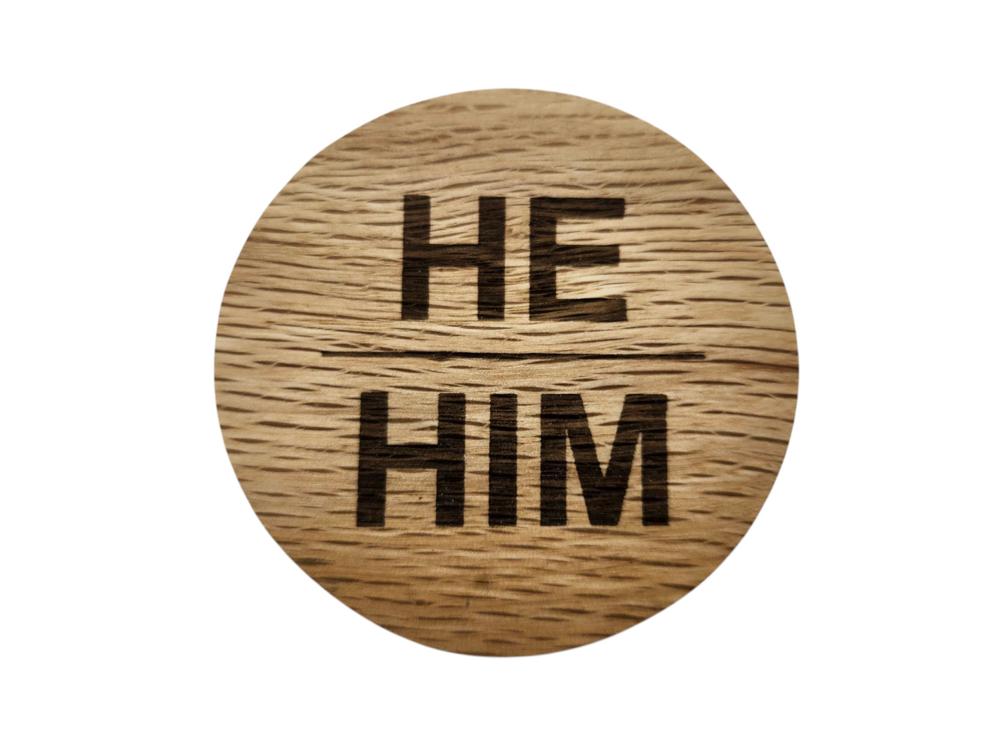 Reclaimed Wood Pronoun Pins