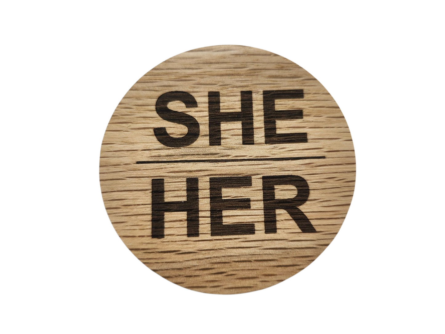Reclaimed Wood Pronoun Pins