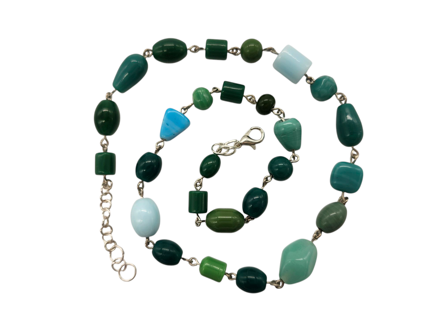 Opaque Green Clutter Necklace
