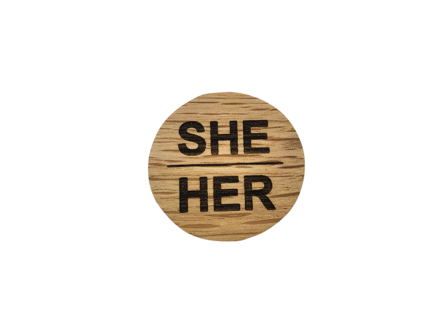 Reclaimed Wood Pronoun Pins