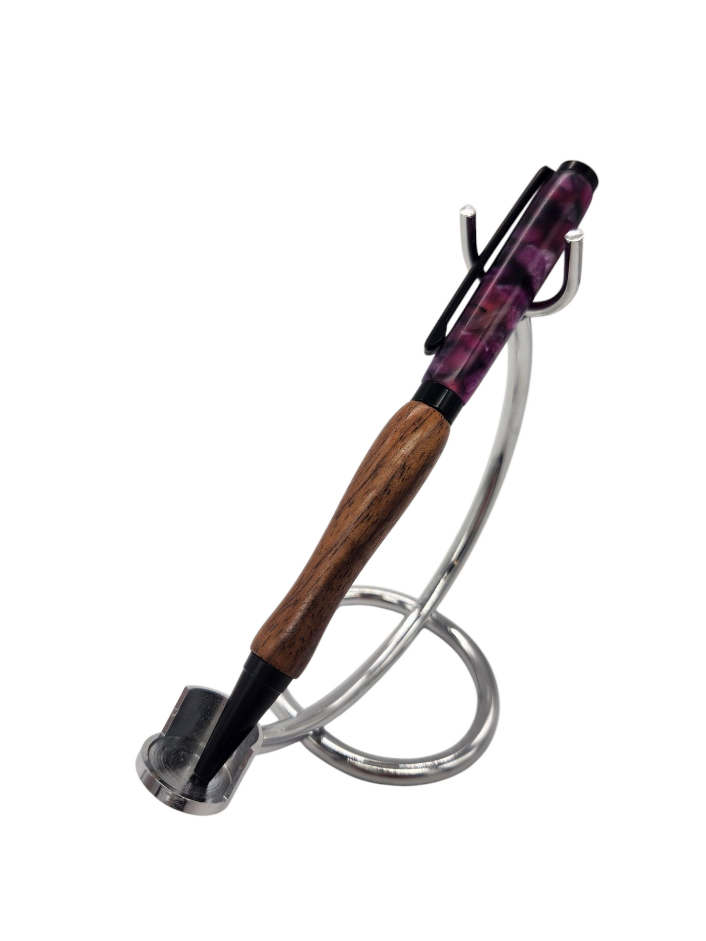 Cloudy Purple Acrylic Pens: Hand-Turned Slimline Design