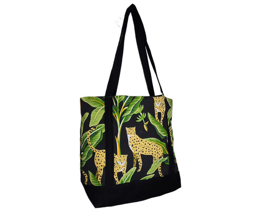 Green Leopard Tote Bag