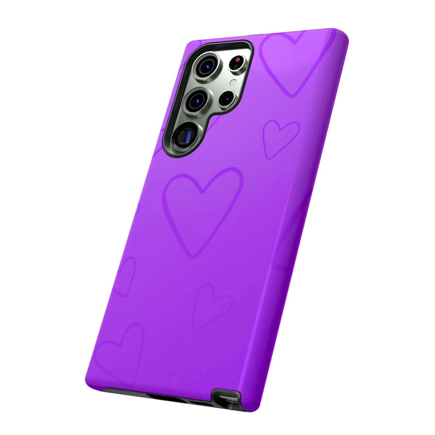 Hearts Purple Tough Cases