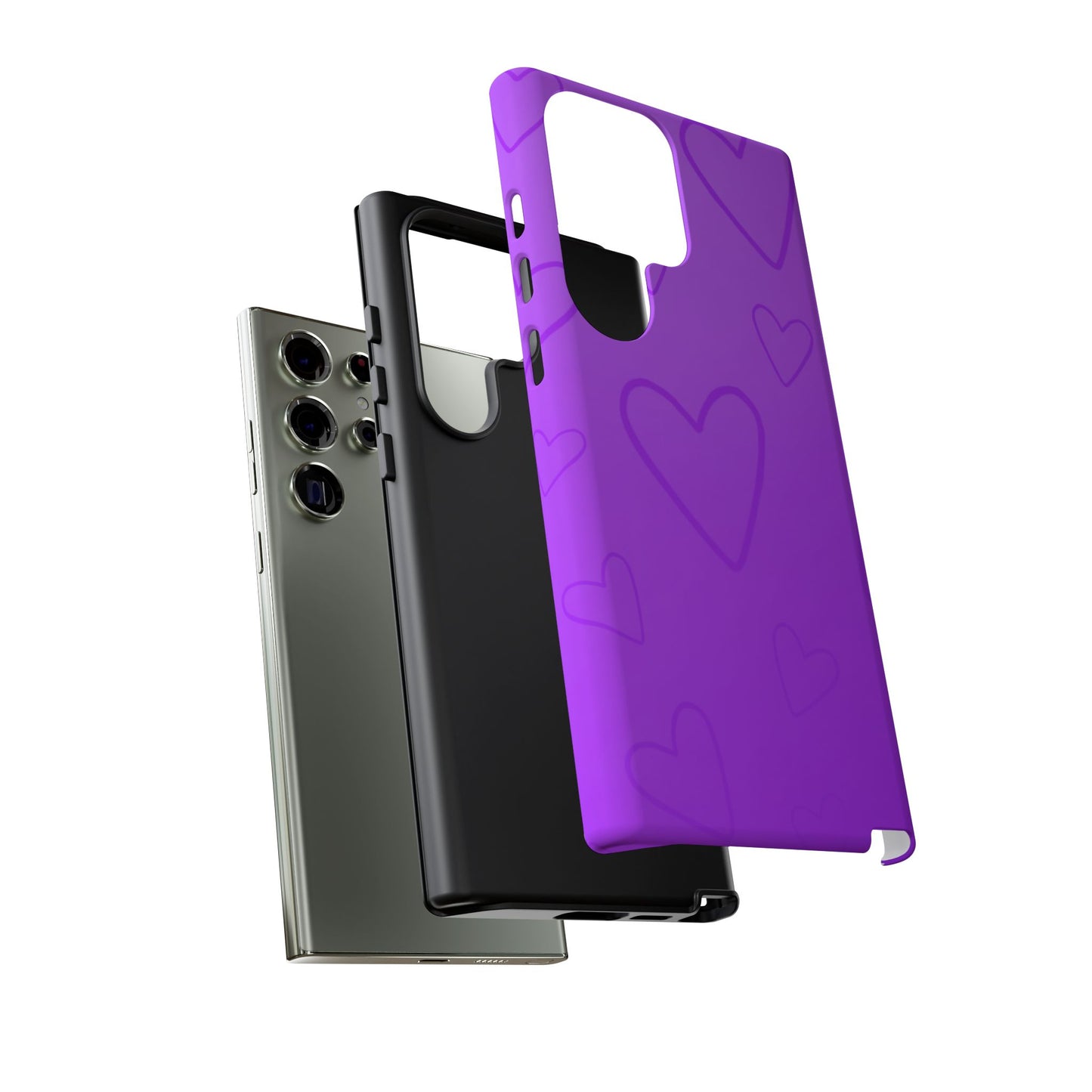 Hearts Purple Tough Cases