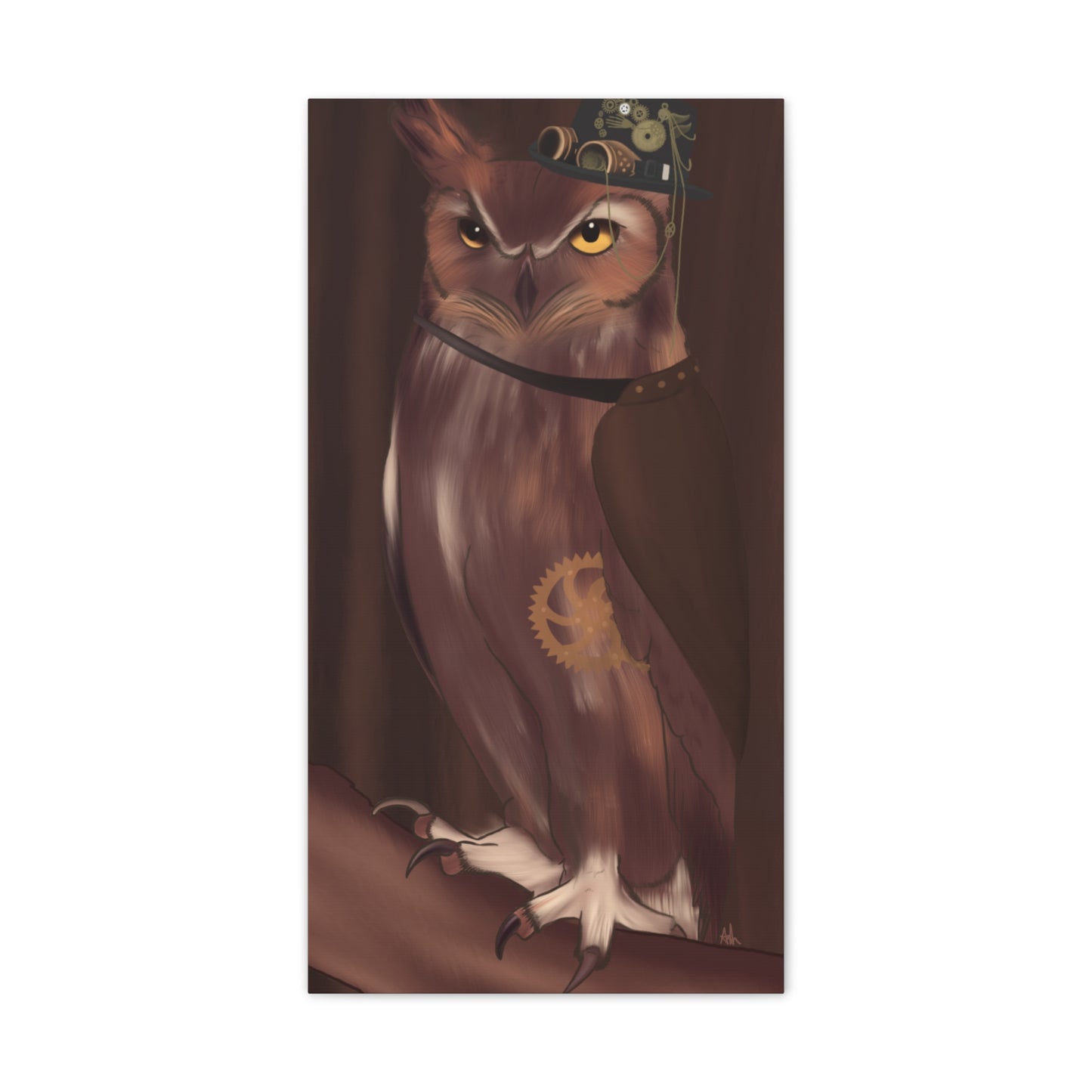 Steam Punk Owl Canvas Stretched