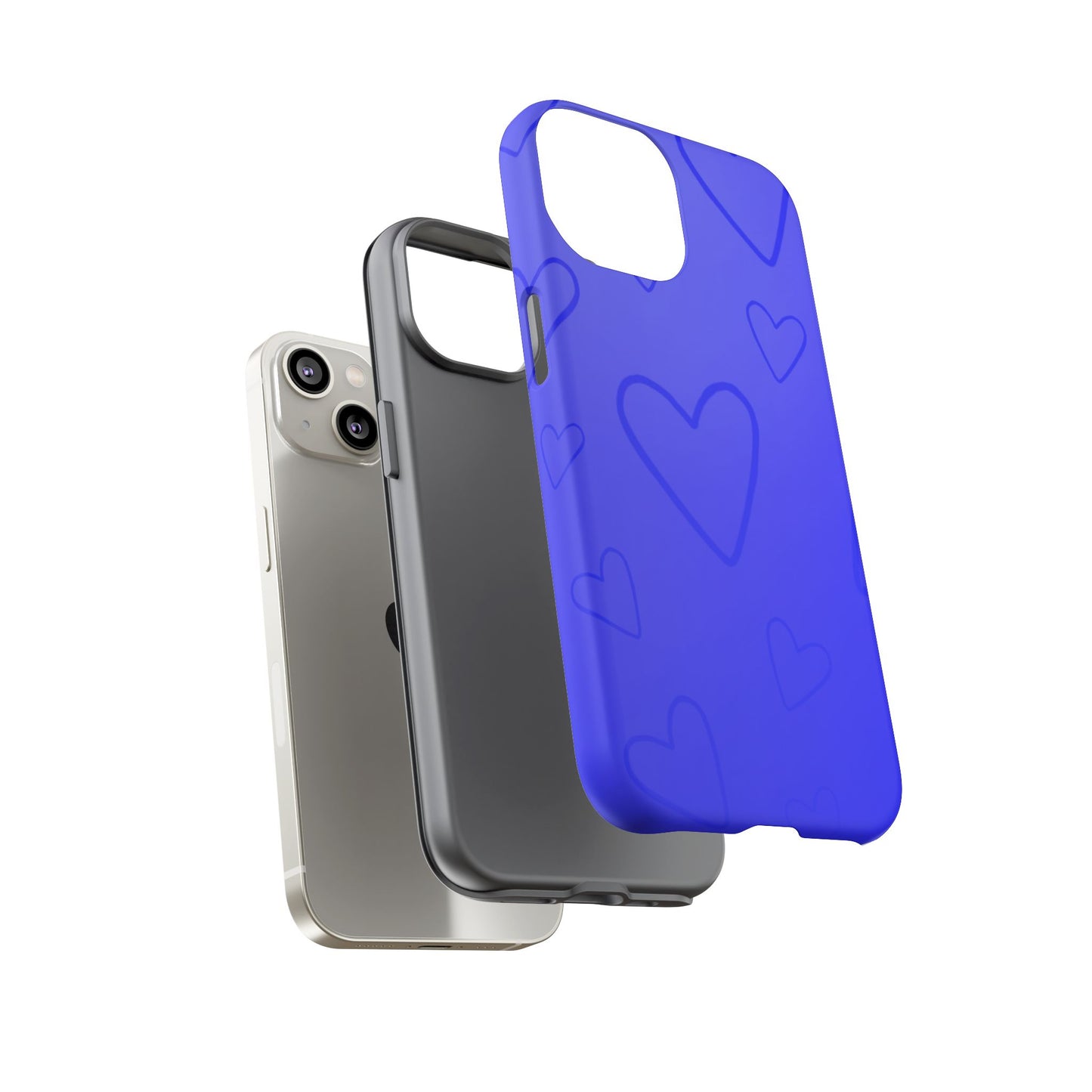 Hearts Blue Tough Cases