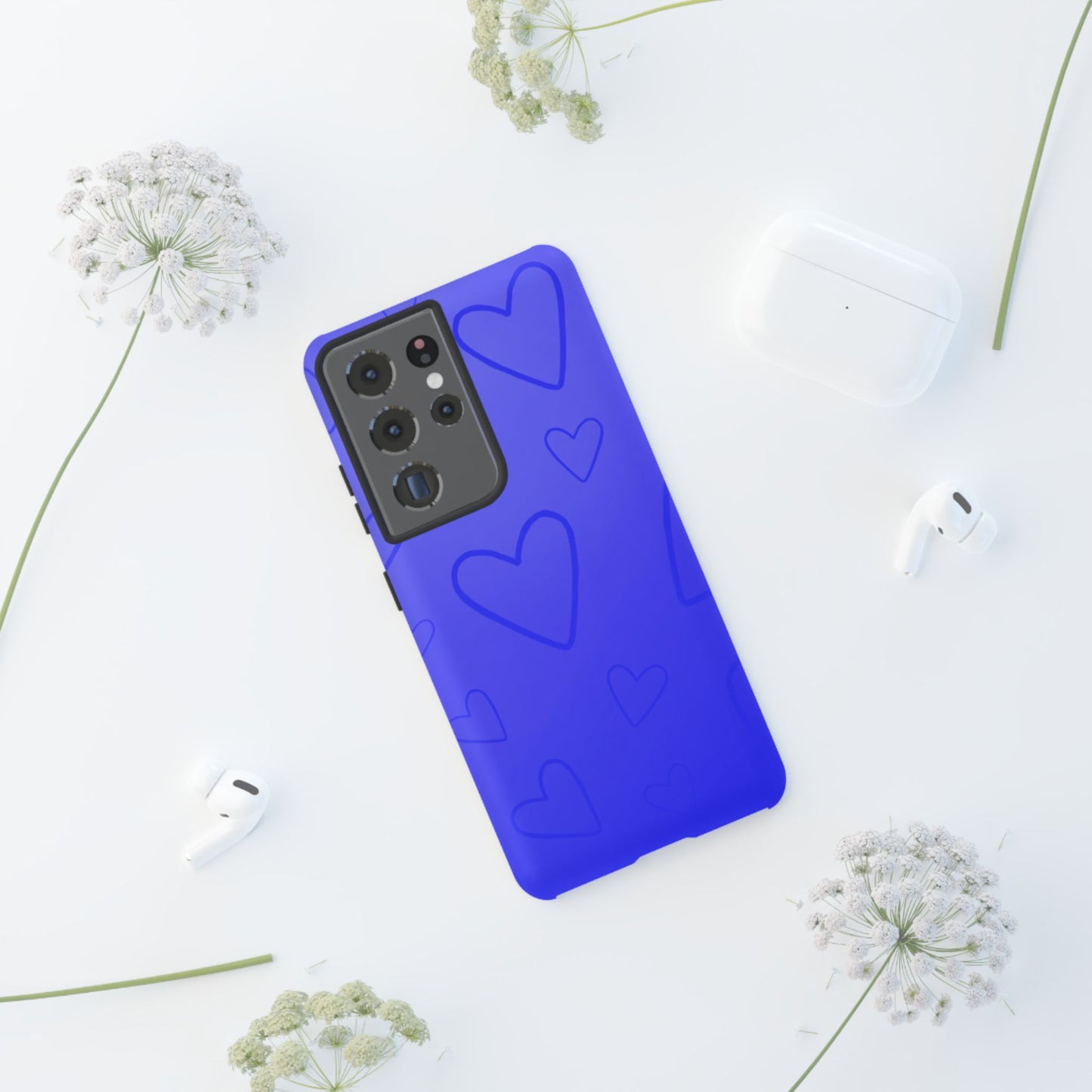 Hearts Blue Tough Cases