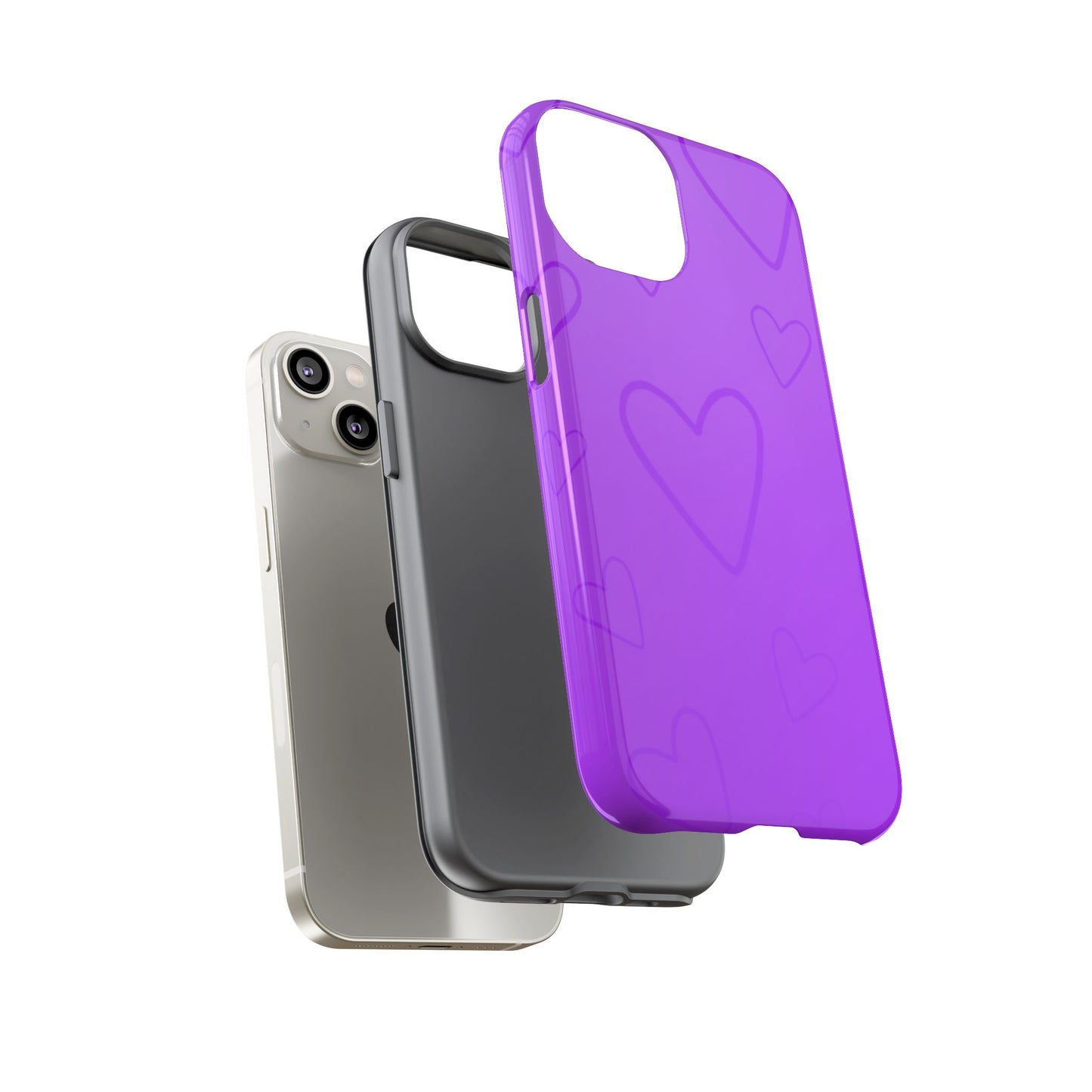 Hearts Purple Tough Cases