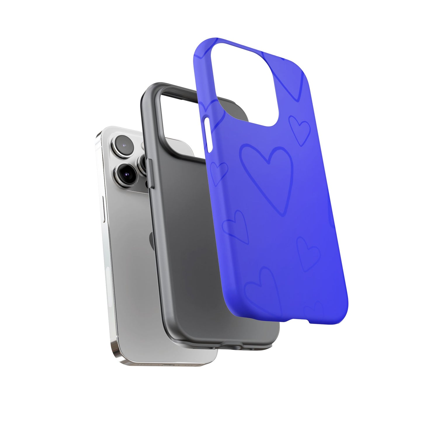 Hearts Blue Tough Cases