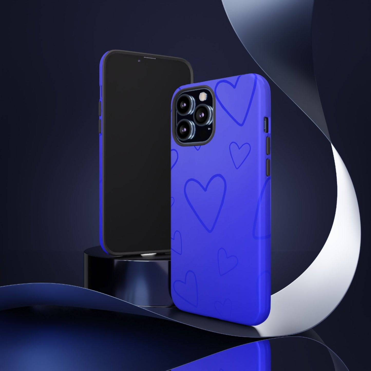 Hearts Blue Tough Cases