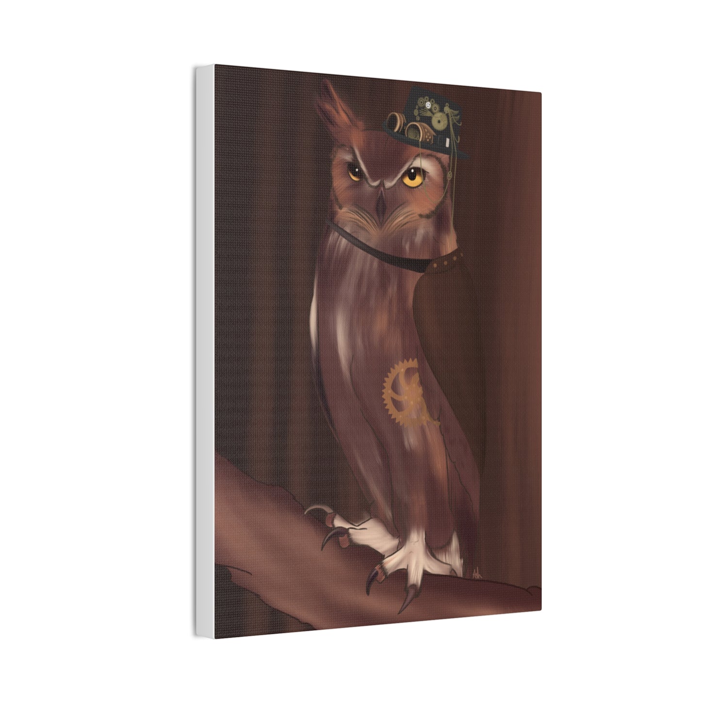 Steam Punk Owl Canvas Stretched