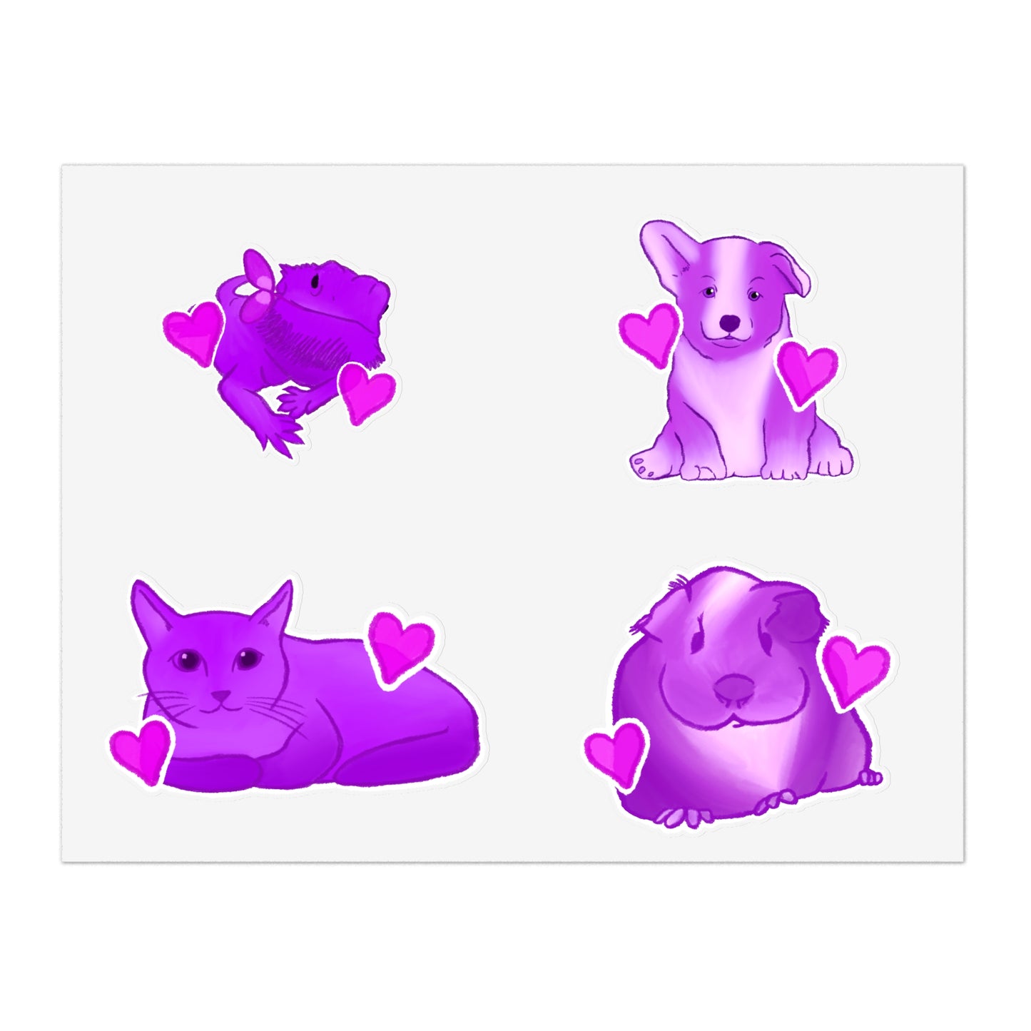 Purple Pet Sticker Sheets