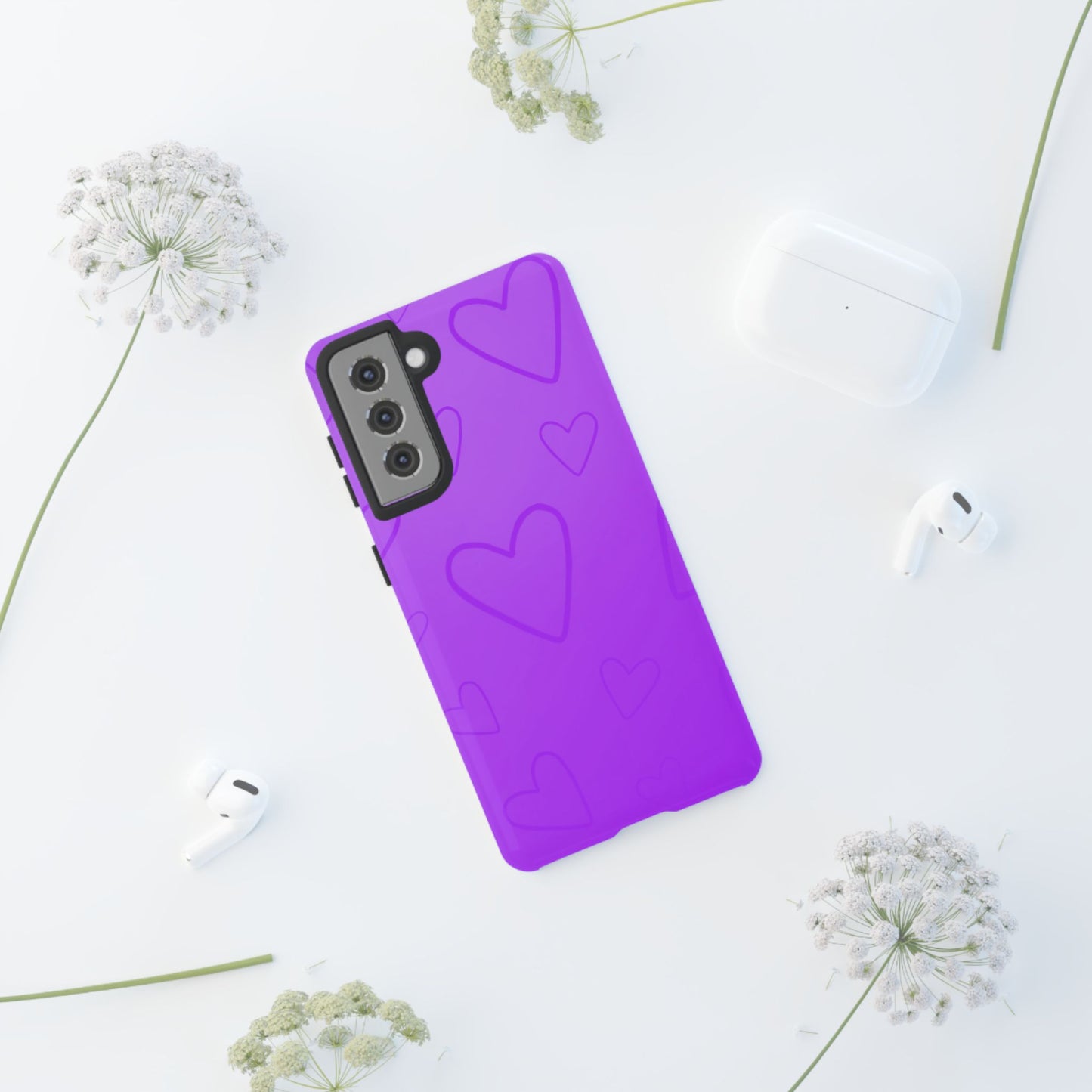 Hearts Purple Tough Cases