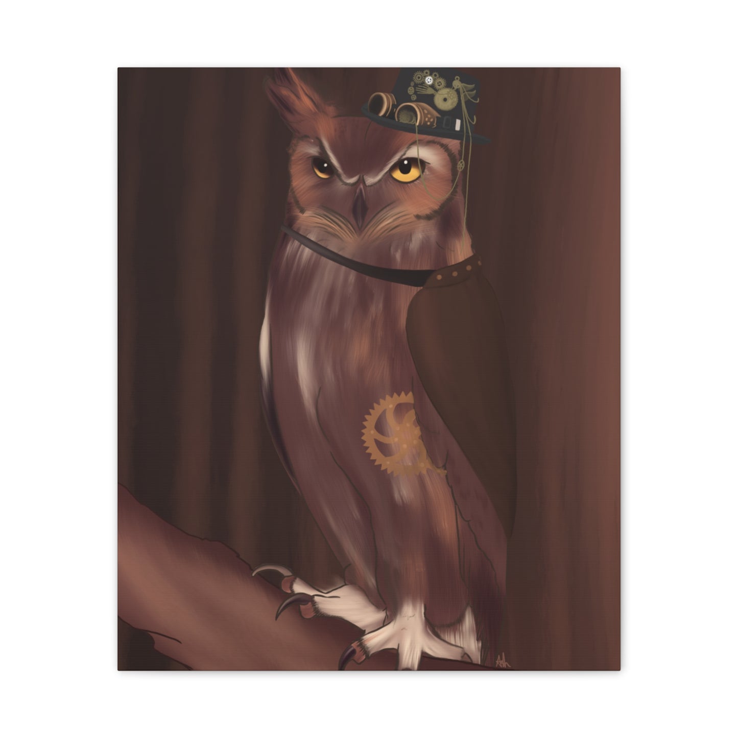 Steam Punk Owl Canvas Stretched