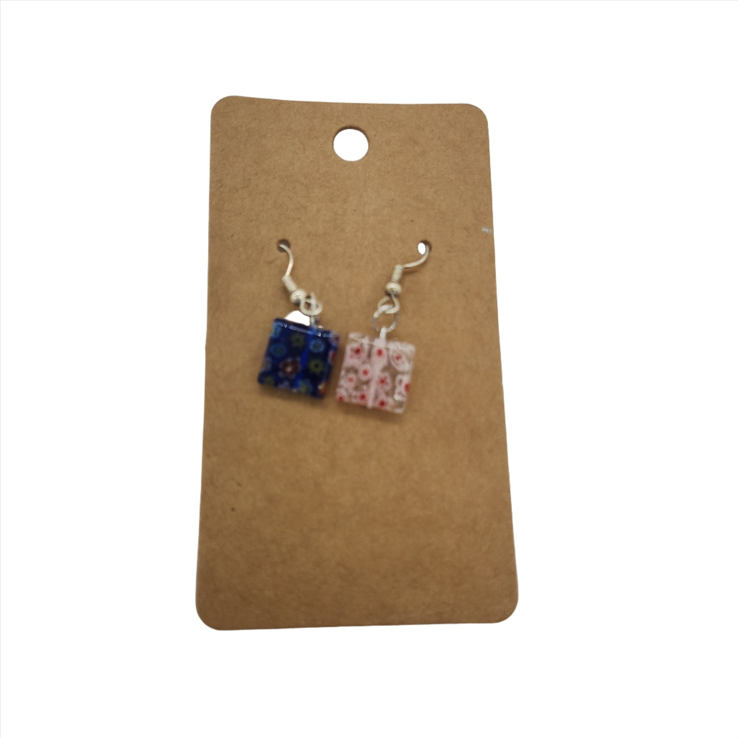 Flower Bead Square Earrings