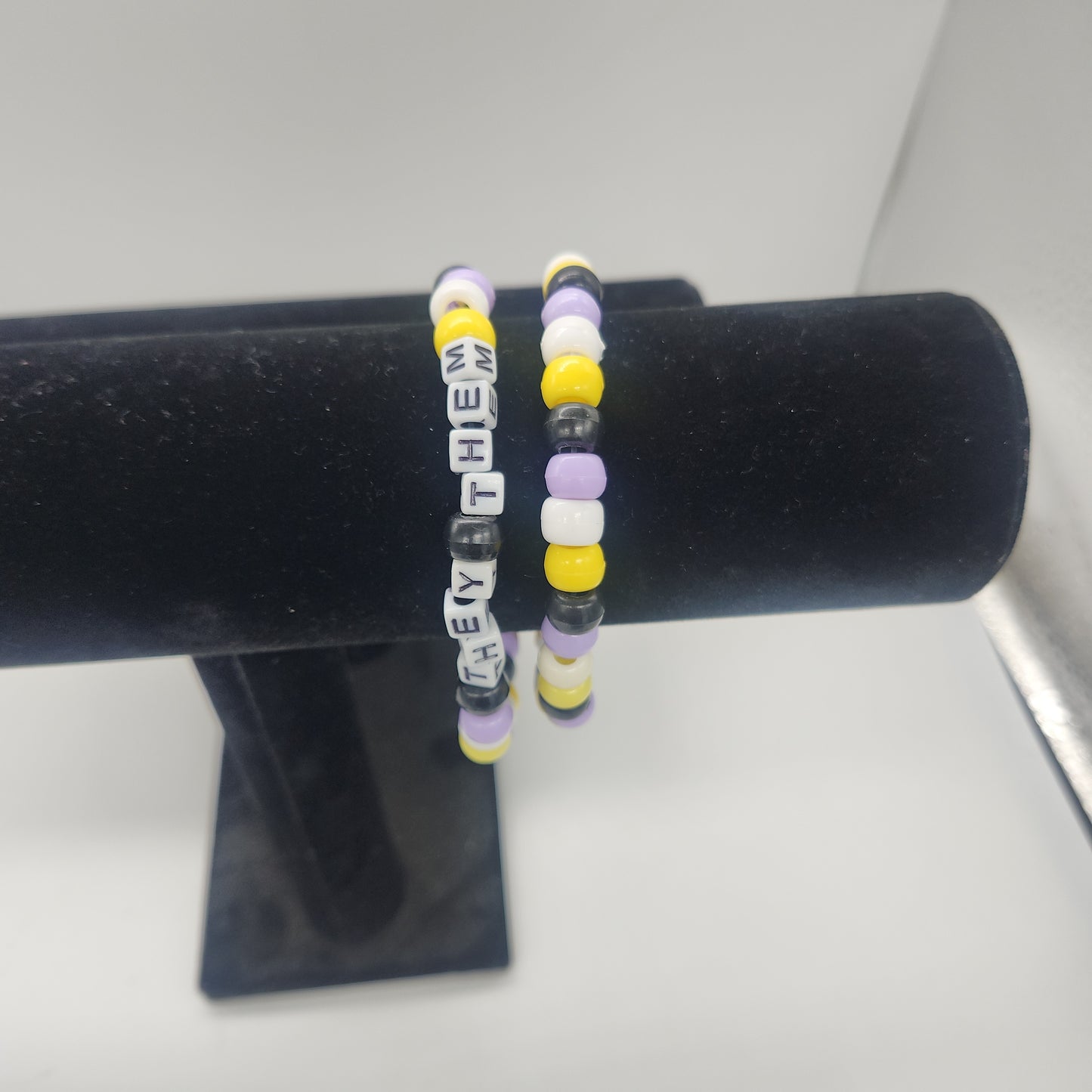 Pronoun Bracelets - Beaded Lettering They/Them