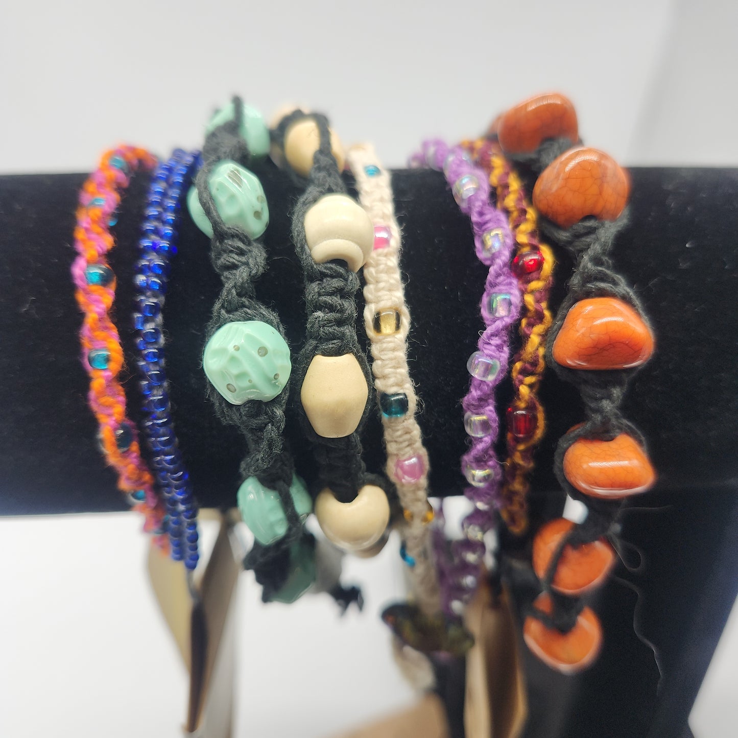 Woven Bead Bracelets with Loop Closure