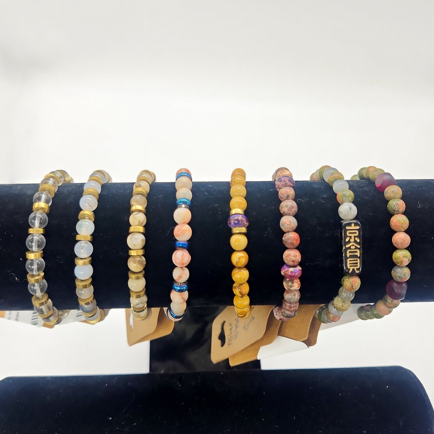 Neutral-Toned Gemstone Bracelets