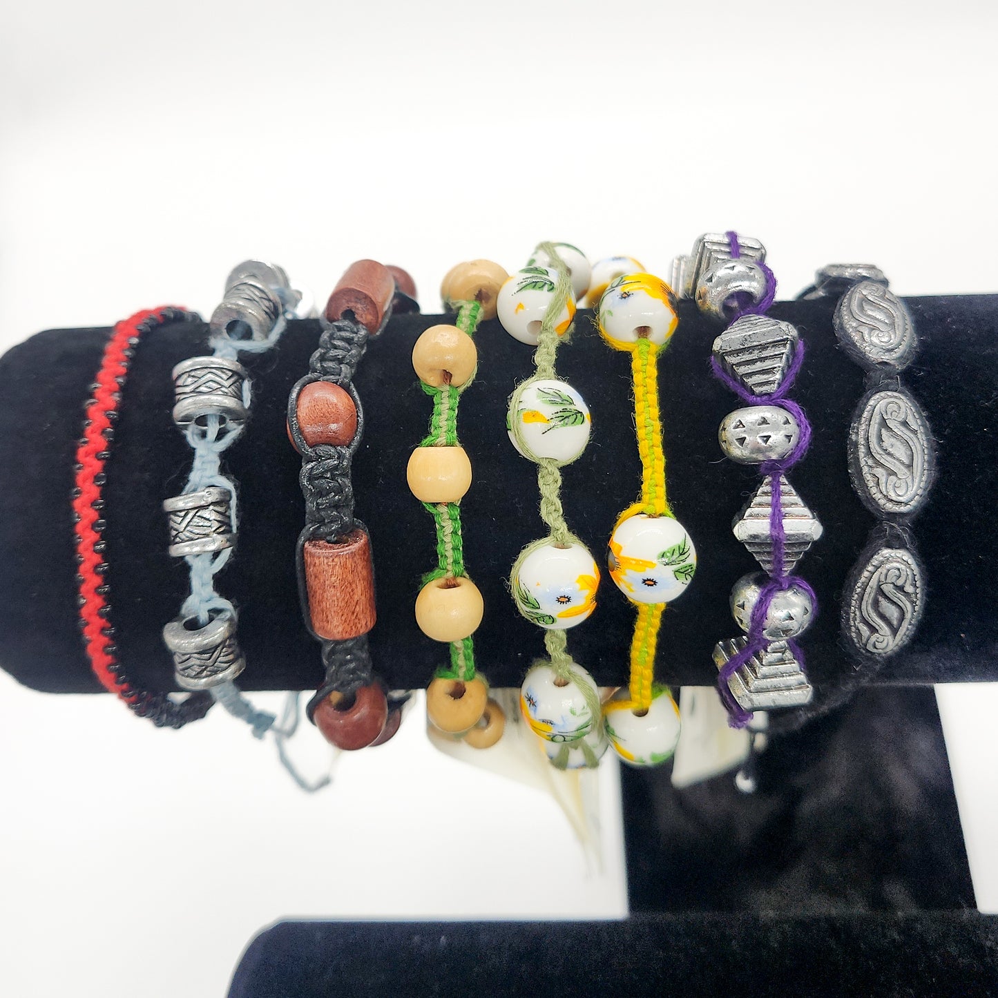 Woven Bead Bracelets with Sliding Closure