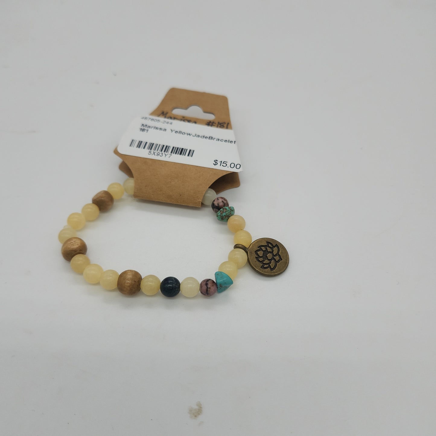 Beaded Gemstone Bracelets: Lotus Charms