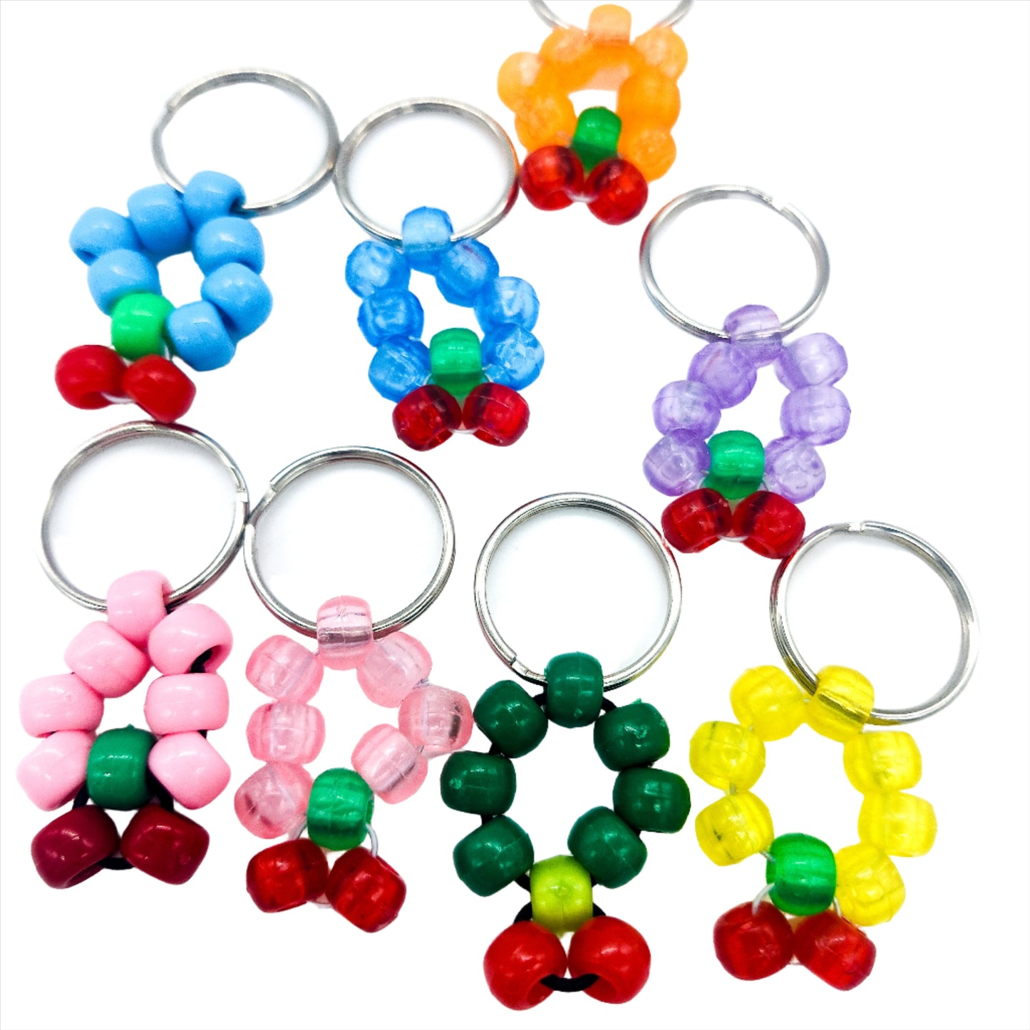 Beaded Cherry Keychains