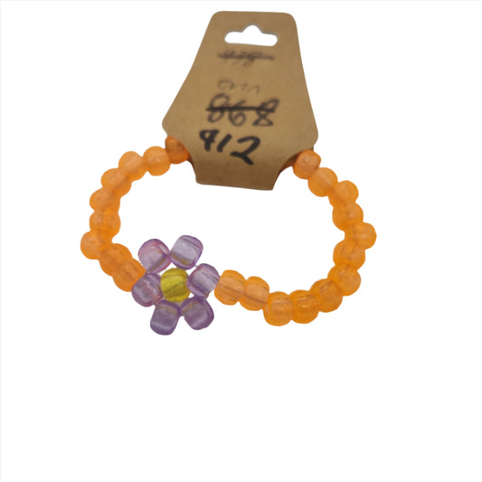 Purple and Orange Flower Bracelet