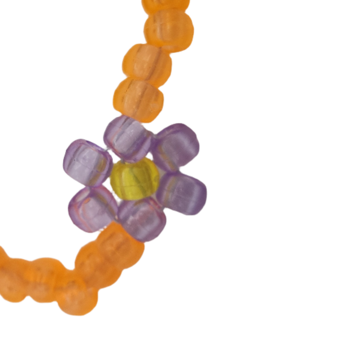 Purple and Orange Flower Bracelet