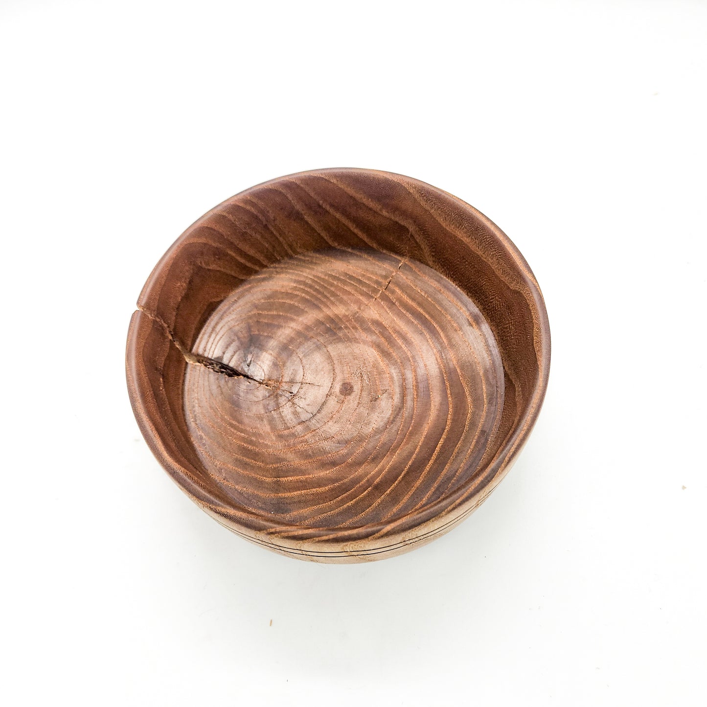 Black Striped Elm Bowl: Rustic Home Decor