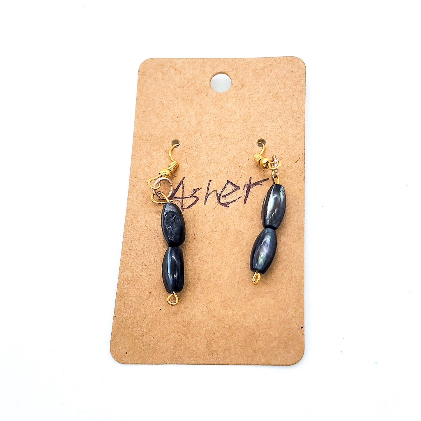 Mother-of-Pearl & Glass Teardrop Earrings