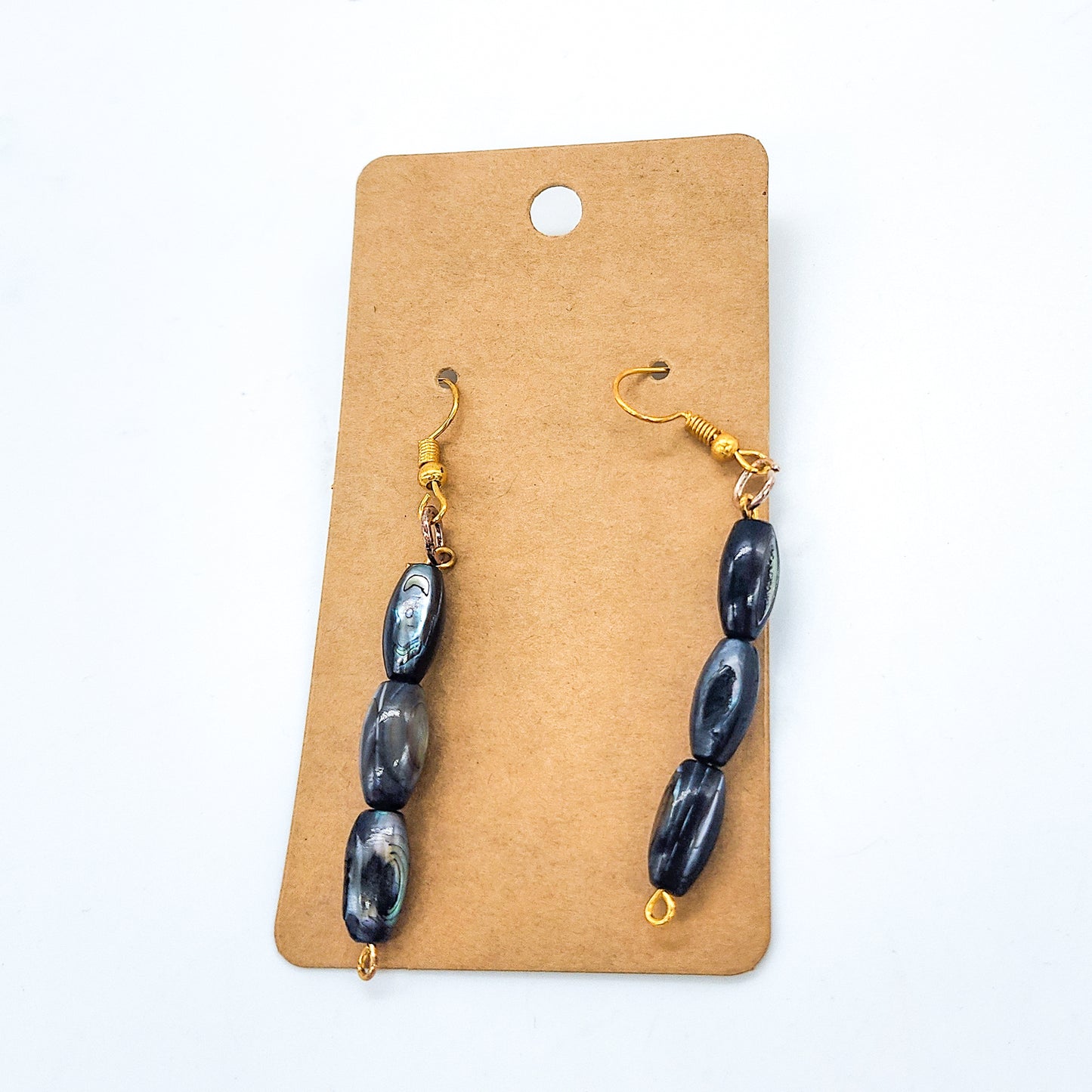 Mother-of-Pearl & Glass Teardrop Earrings