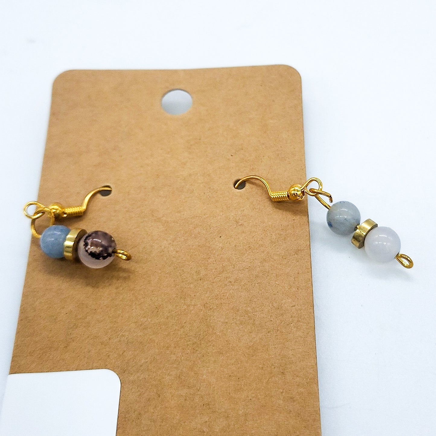 Gemstone & Saucer Bead Earrings