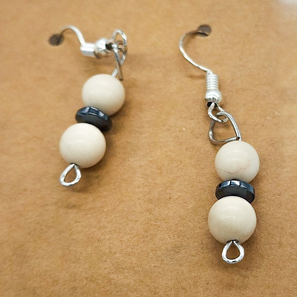 Gemstone & Saucer Bead Earrings