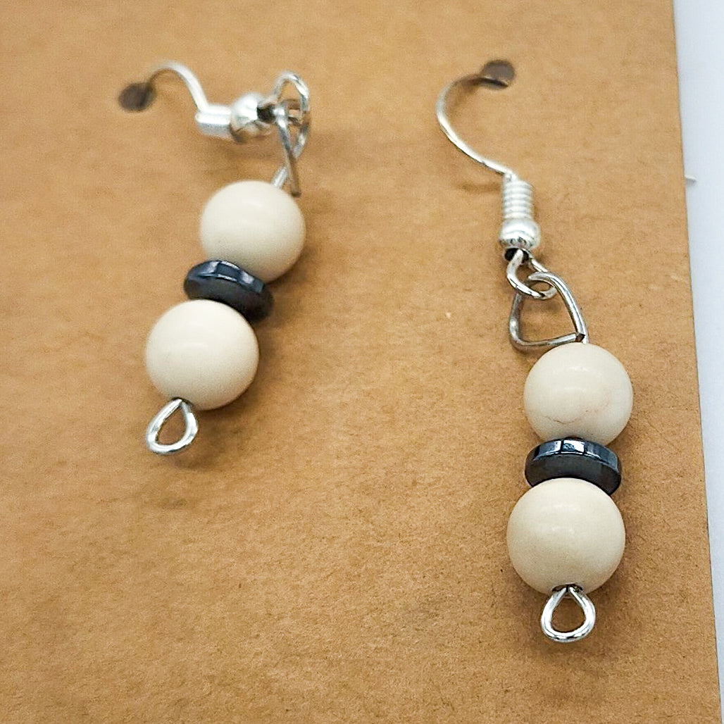 Gemstone & Saucer Bead Earrings