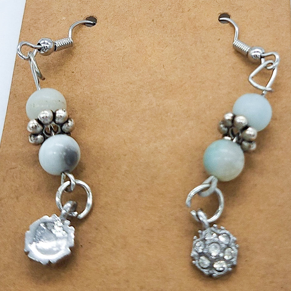 Gemstone & Saucer Bead Earrings