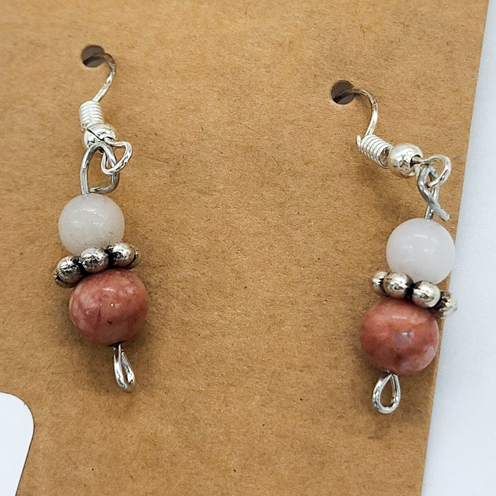 Gemstone & Saucer Bead Earrings