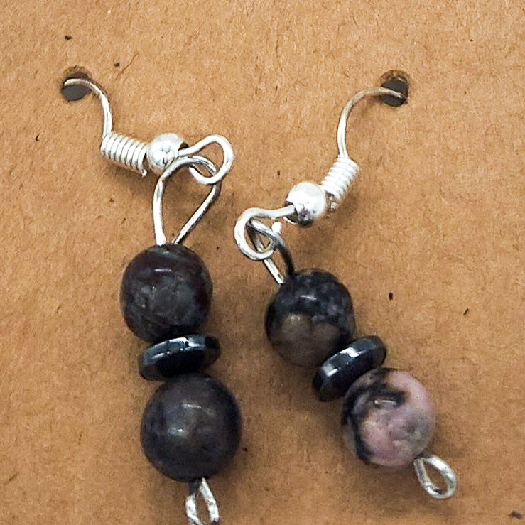 Gemstone & Saucer Bead Earrings