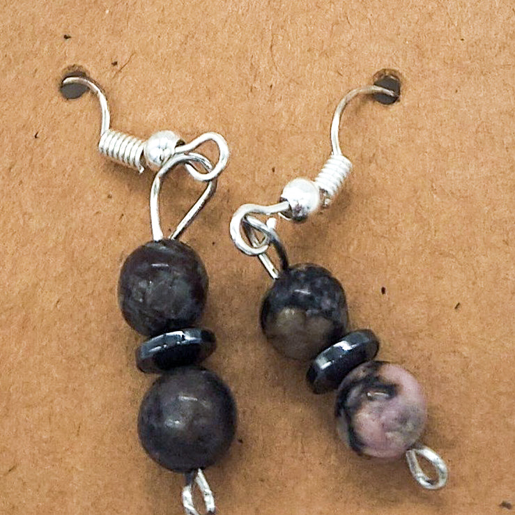 Gemstone & Saucer Bead Earrings