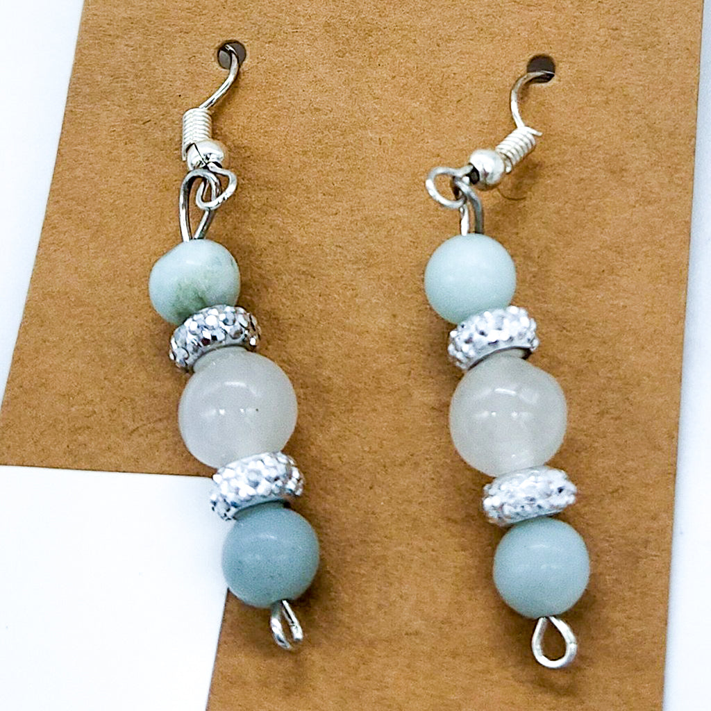 Gemstone & Saucer Bead Earrings