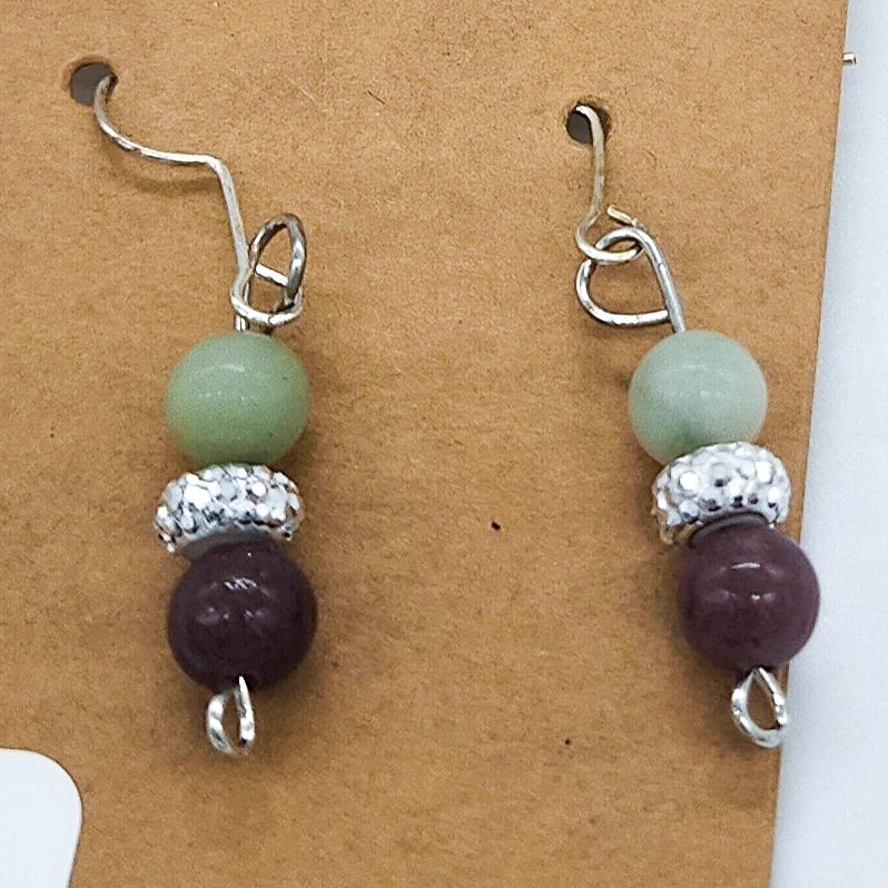 Gemstone & Saucer Bead Earrings