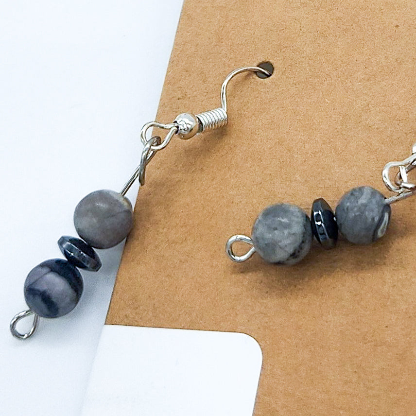 Gemstone & Saucer Bead Earrings