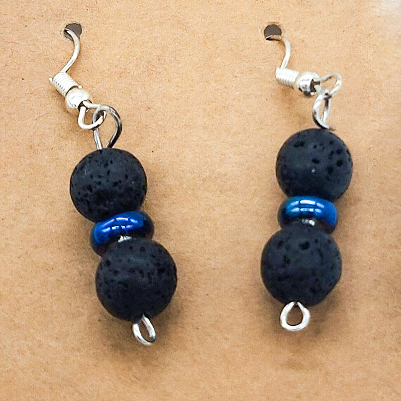 Gemstone & Saucer Bead Earrings