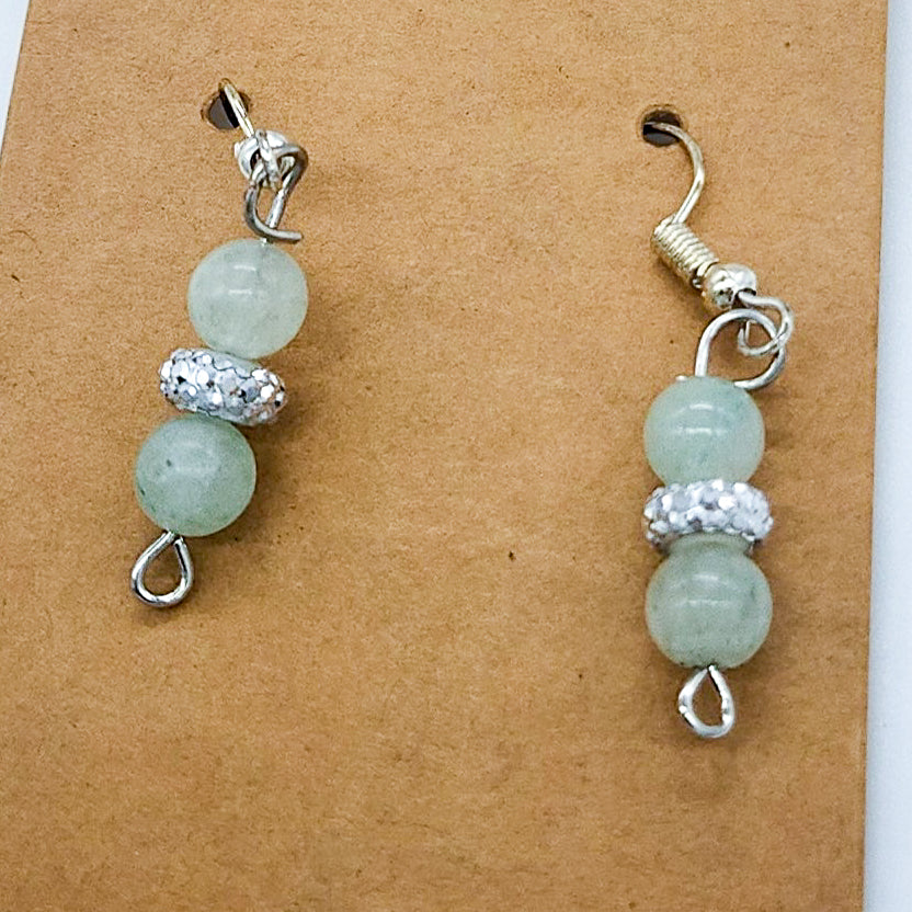 Gemstone & Saucer Bead Earrings